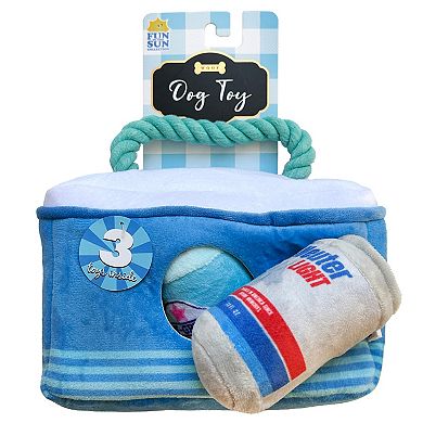 Woof Burrow Cooler with 3 Dog Toys