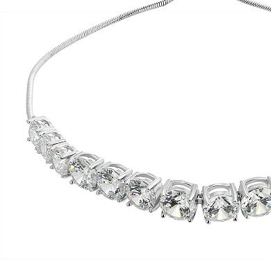 Argento Forte Sterling Silver Graduated Cubic Zirconia Adjustable Bolo Bracelet