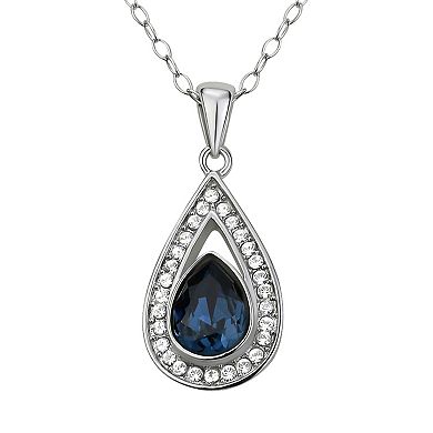 Argento Forte Sterling Silver Crystal Teardrop Pendant Necklace & Drop Earrings Set