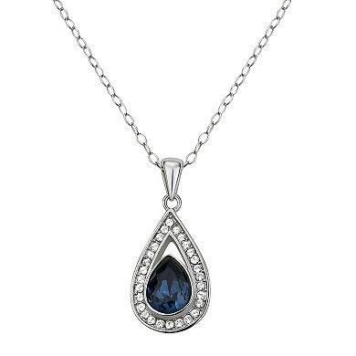 Argento Forte Sterling Silver Crystal Teardrop Pendant Necklace & Drop Earrings Set