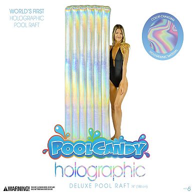 Inflatable Pool Raft Holographic Deluxe 74 Inch PoolCandy