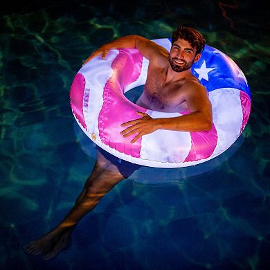 Inflatable Stars & Stripes Illuminated LED Pool Tube