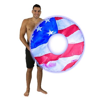 Inflatable Stars & Stripes Illuminated LED Pool Tube