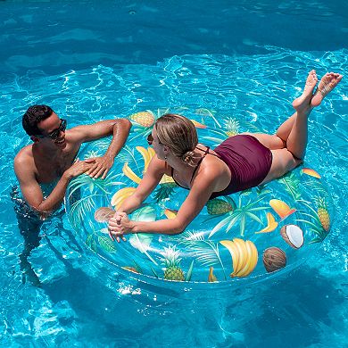 PoolCandy Resort Collection Tropical Fruit Jumbo Island - 60" Inflatable Floating Raft