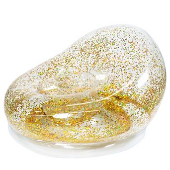 Inflatable Gold Glitter Chair by AirCandy - A comfortable form fitting beanles beanbag style chair for indoors & outdoors