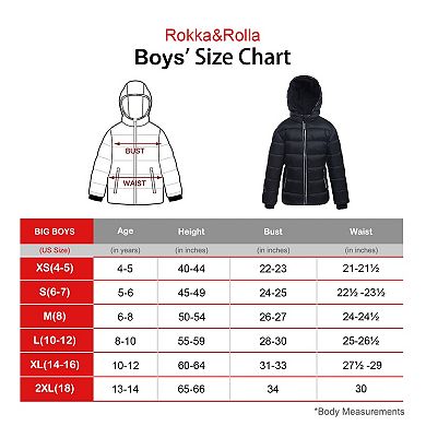 Boys' Rokka&Rolla Heavyweight Puffer Jacket Coat