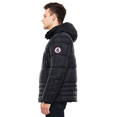 Men's Rokka&Rolla Quilted Hooded Puffer Jacket Coat