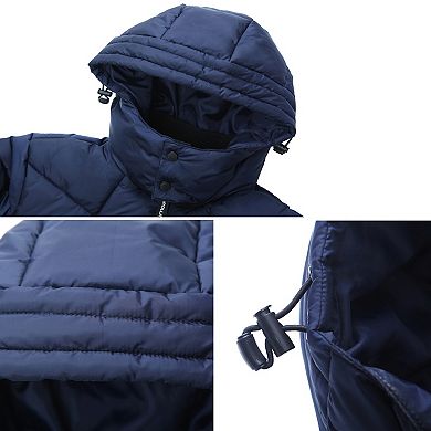 Men's Rokka&Rolla Quilted Hooded Puffer Jacket Coat