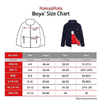 Boys' Rokka&Rolla Reversible Sherpa Fleece Puffer Jacket