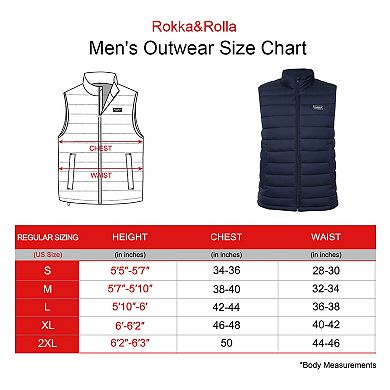 Men's Rokka&Rolla Light Puffer Packable Vest