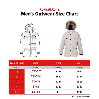 Men's Rokka&Rolla Parka Jacket with Detachable Trim