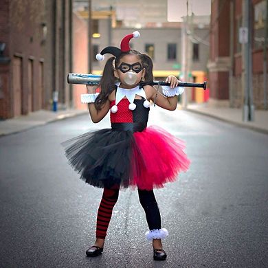Girl Clown Costume Halloween Princess Dress Tutu Tulle Dress for Kids