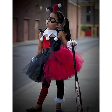 Girl Clown Costume Halloween Princess Dress Tutu Tulle Dress for Kids