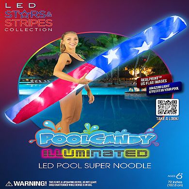 PoolCandy Illuminated Stars & Stripes 72" Inflatable Super Noodle