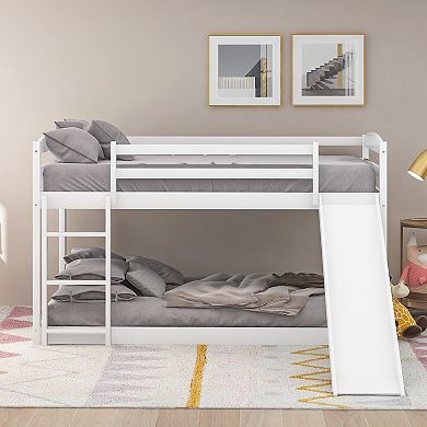 Merax Twin over Twin Bunk Bed with Convertible Slide and Ladder