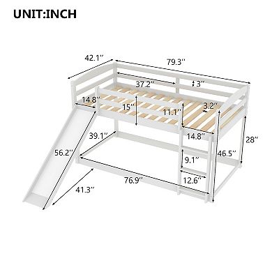 Merax Twin over Twin Bunk Bed with Convertible Slide and Ladder