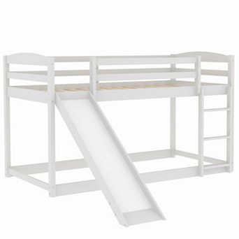 Merax Twin over Twin Bunk Bed with Convertible Slide and Ladder