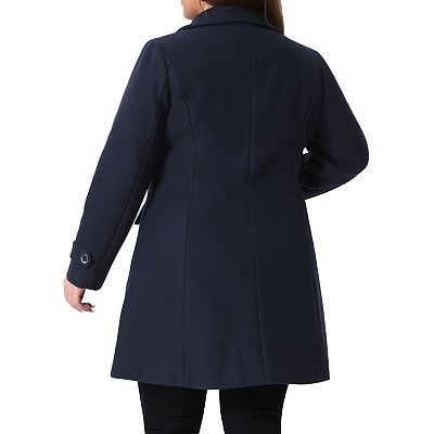 Plus Size Coat for Women Turndown Collar Single Breasted Long Coats