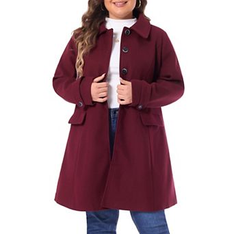Plus Size Coat for Women Turndown Collar Single Breasted Long Coats