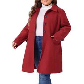 Plus Size Coat for Women Turndown Collar Single Breasted Long Coats