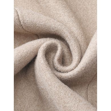 Women's Notched Lapel Single Breasted Outwear Work Long Winter Coat