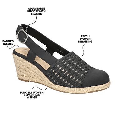 Easy Street Taffy Women's Slingback Espadrille Wedges