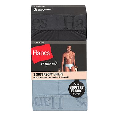 Men's Hanes Originals Ultimate SuperSoft Briefs 3-Pack
