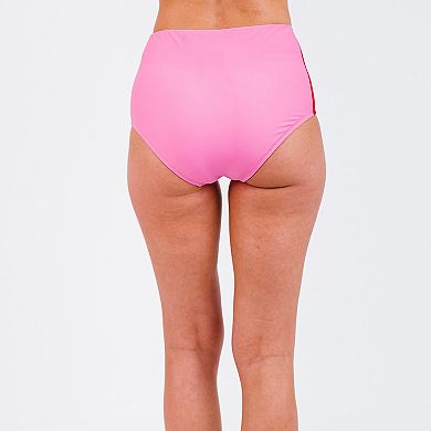 Women's Color Block High-Waisted Bikini Bottom