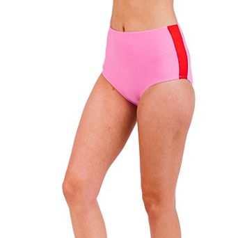 Women's Color Block High-Waisted Bikini Bottom