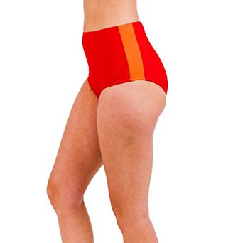 Women's Color Block High-Waisted Bikini Bottom