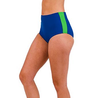 Women's Color Block High-Waisted Bikini Bottom