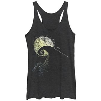 Disney's The Nightmare Before Christmas Jack Skellington On Spiral Hill Juniors' Racerback Tank Top