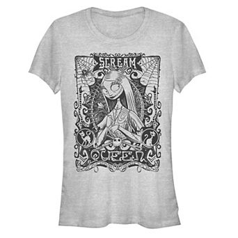 Disney's The Nightmare Before Christmas Sally Scream Queen Card Juniors' Fitted Graphic Tee