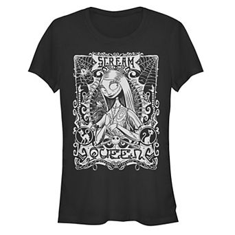 Disney's The Nightmare Before Christmas Sally Scream Queen Card Juniors' Fitted Graphic Tee