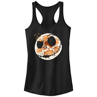 Disney's The Nightmare Before Christmas Jack Skellington Spooky Head Juniors' Racerback Tank Top