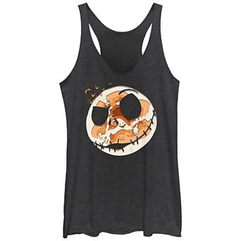 Disney's The Nightmare Before Christmas Jack Skellington Spooky Head Tri-Blend Juniors' Racerback Tank Top