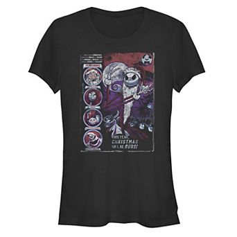 Disney's The Nightmare Before Christmas Characters Comic Book Cover Juniors' Fitted Graphic Tee