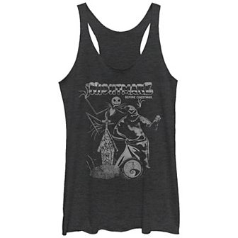 Disney's The Nightmare Before Christmas Jack Skellington And Oogie Boogie Vintage Poster Tri-Blend Juniors' Racerback Tank Top