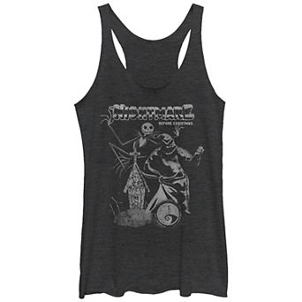 Disney's The Nightmare Before Christmas Jack Skellington And Oogie Boogie Vintage Poster Tri-Blend Juniors' Racerback Tank Top