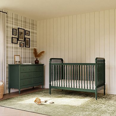 Namesake Liberty 3-in-1 Convertible Spindle Wood Crib with Toddler Bed Conversion Kit