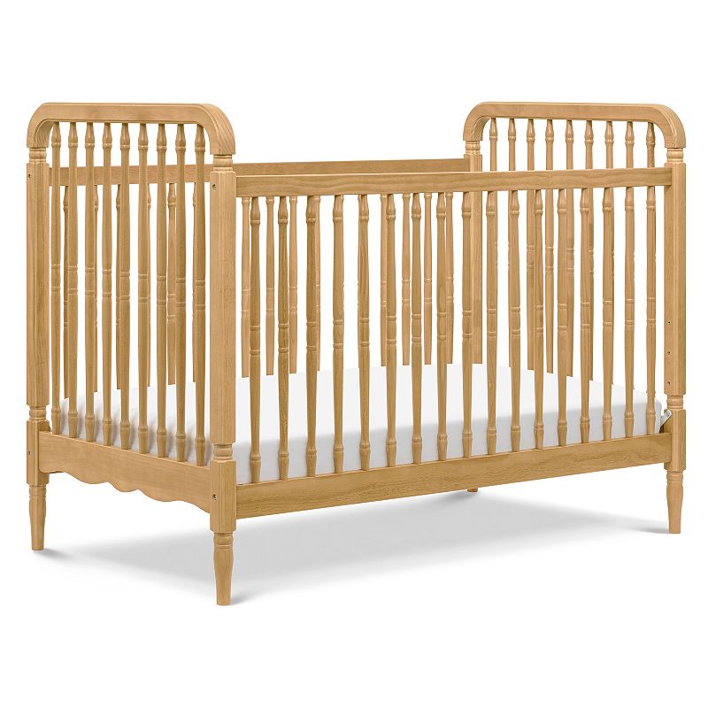 Namesake Liberty 3-in-1 Convertible Spindle Wood Crib with Toddler Bed Conversion Kit, Honey