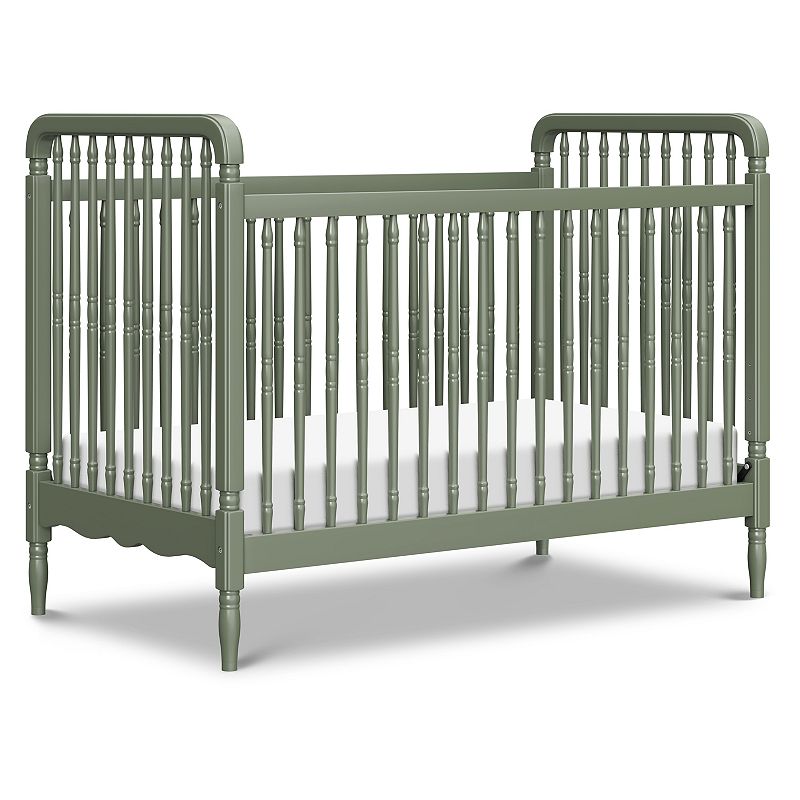 Namesake Liberty 3-in-1 Convertible Spindle Wood Crib with Toddler Bed Conversion Kit, Juniper