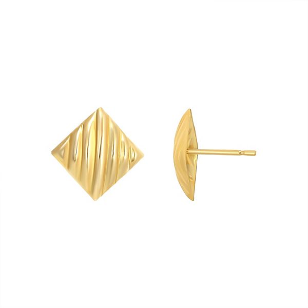Adorne Wavy Square Stud Earrings (Gold) AED4089 main image 1