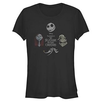 Disney's The Nightmare Before Christmas Characters Heads Juniors' Fitted Graphic Tee