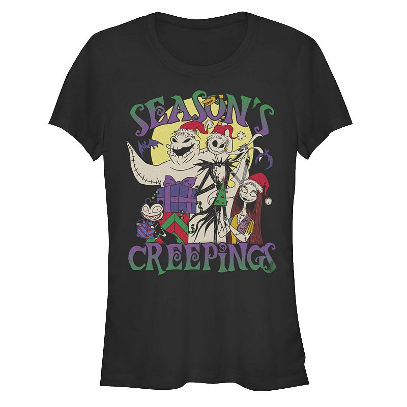 Disney's The Nightmare Before Christmas Season's Creepings Juniors' Fitted Graphic Tee, Girl's,