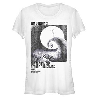 Disney's The Nightmare Before Christmas Distressed 1993 Poster Juniors' Fitted Graphic Tee