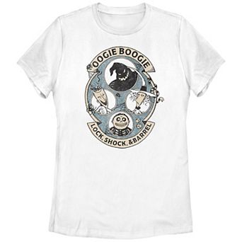 Disney's The Nightmare Before Christmas Oogie Boogie Lock, Shock & Barrel Family Crest Juniors' Graphic Tee