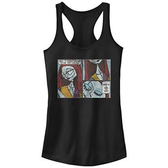 Disney's The Nightmare Before Christmas Sally Comic Book Scene Juniors' Racerback Tank Top