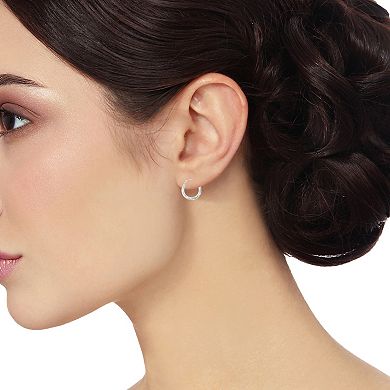 Taylor Grace 10k White Gold Textured Twist Hoop Earrings