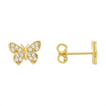 Taylor Grace 10k Gold Cubic Zirconia Butterfly Stud Earrings